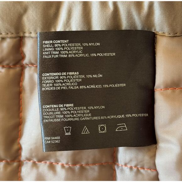 Buffalo David Bitton Womens Jacket Large Brown Parka Faux Fur Hooded Winter - Picture 8 of 10